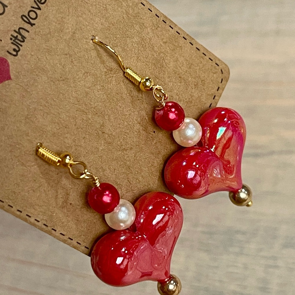 Handcrafted Valentine’s Day Heart Earrings